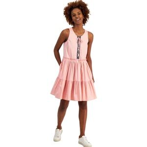 NWT- Nautica Lace-Up Tiered Ruffled Sleeveless Dress, Large